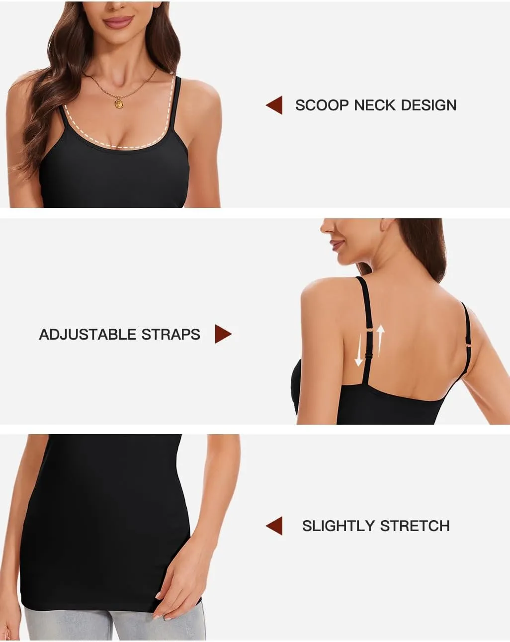 ANYFITTING Women's Cotton Tank Top with Shelf Bra Adjustable Strap Camisole Basic Cami Tanks S-2XL