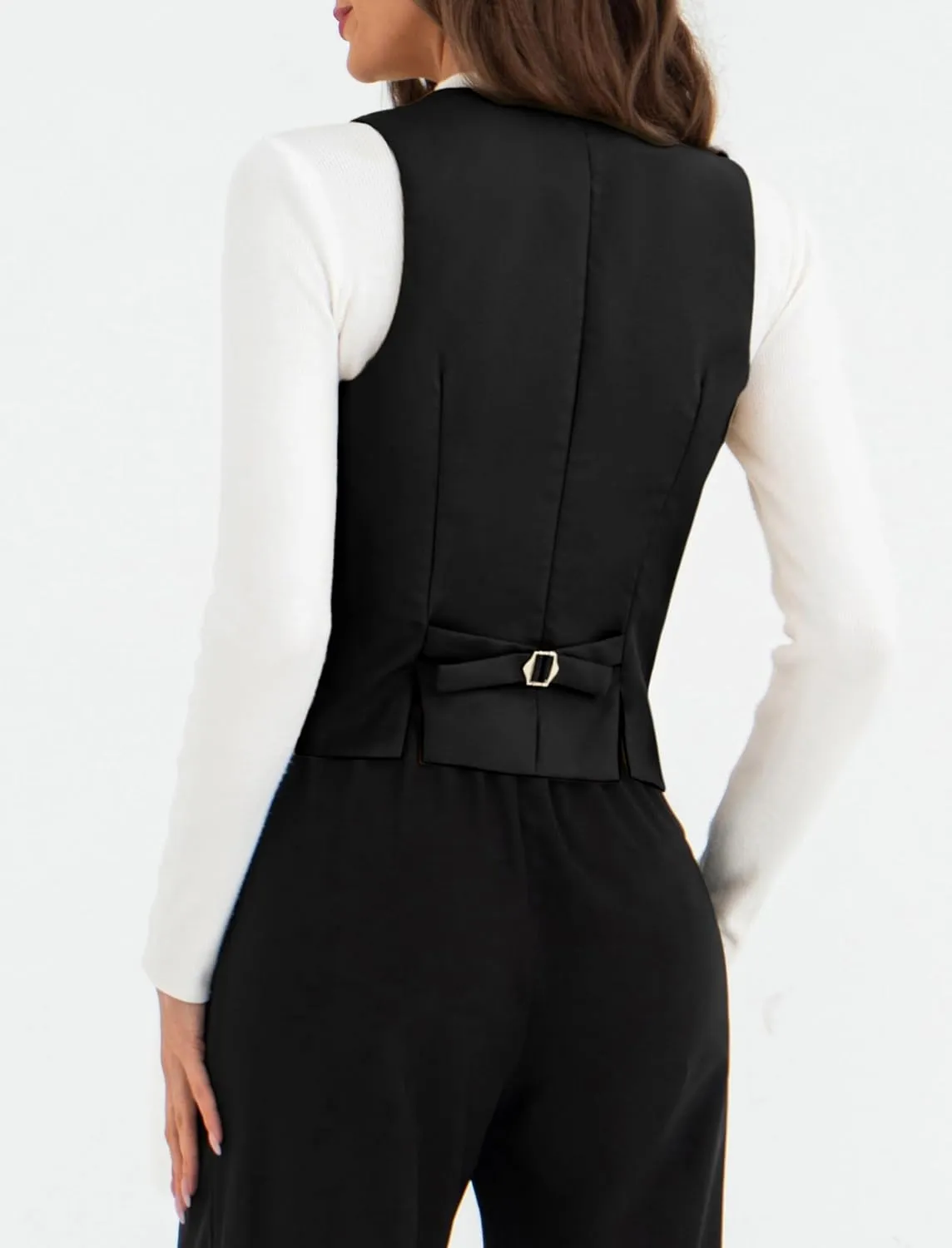 Belle Poque Waistcoat Vest for Women Suit Vest Tops Asymmetrical Hem Tuxedo Vest Sleeveless Blazers Jackets