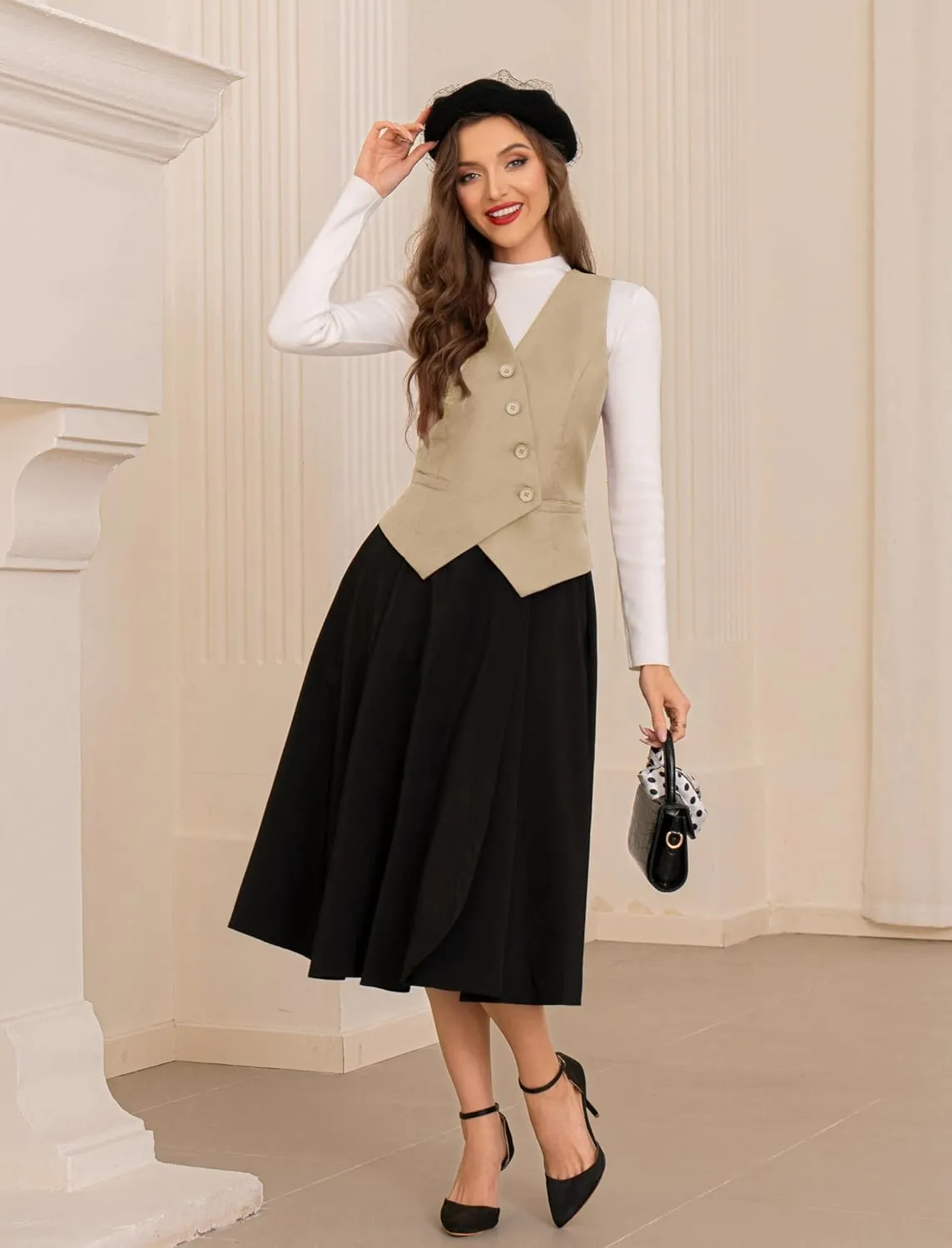 Belle Poque Waistcoat Vest for Women Suit Vest Tops Asymmetrical Hem Tuxedo Vest Sleeveless Blazers Jackets