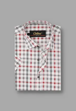 Blue & Red checkered half sleeve - 022490-24-09