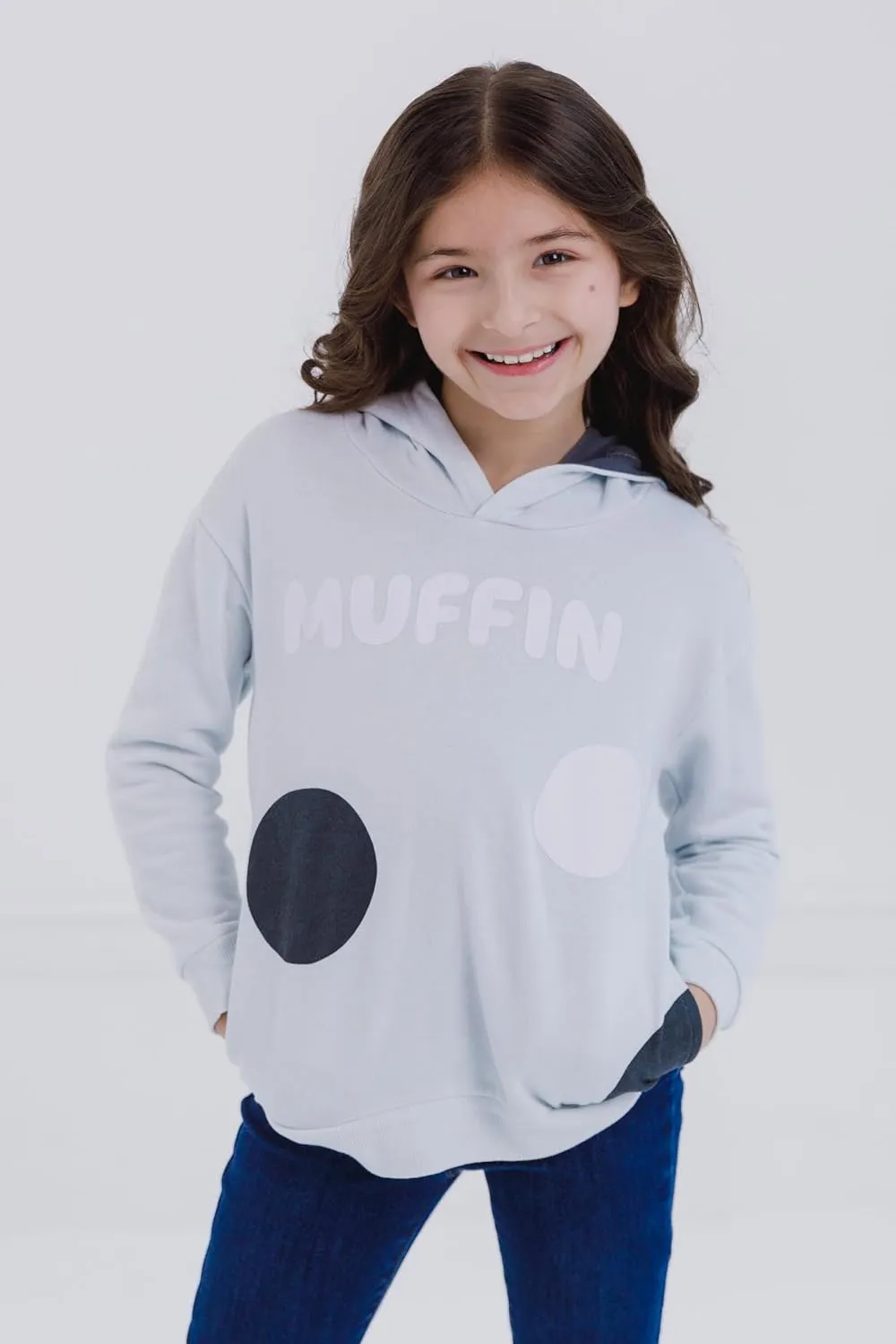 Bluey Bingo Dad Mom Fleece Matching Family Cosplay Pullover Hoodie Infant to Little Kid