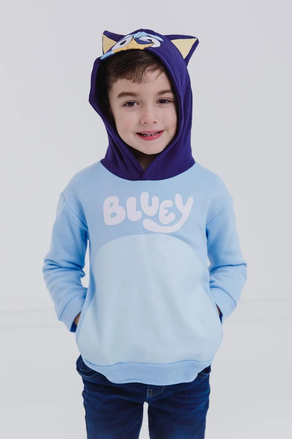 Bluey Bingo Dad Mom Fleece Matching Family Cosplay Pullover Hoodie Infant to Little Kid