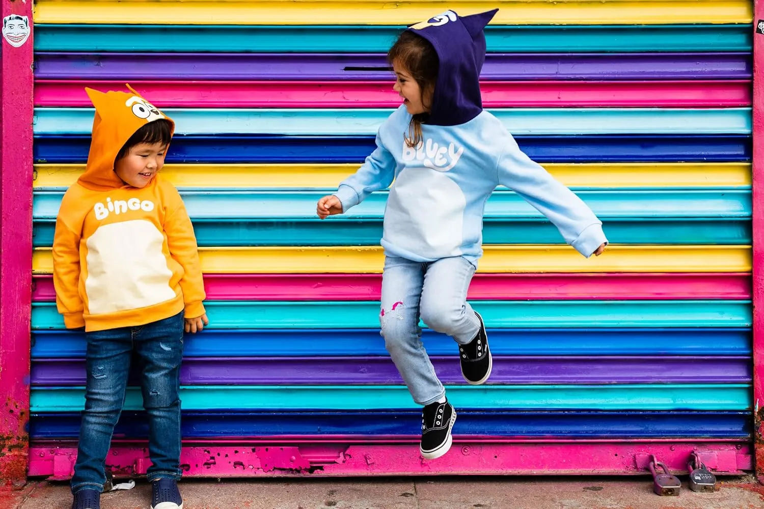 Bluey Bingo Dad Mom Fleece Matching Family Cosplay Pullover Hoodie Infant to Little Kid