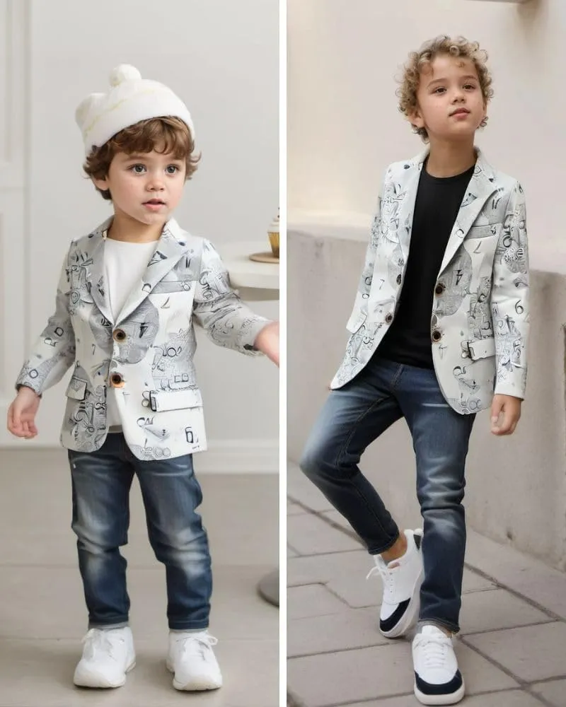 Boys Blazers Slim Fit Suit Jacket Kids Formal Tuxedo Blazer Outfit for Party School