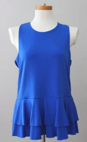 Bright Winter Cobalt Ruffle Top