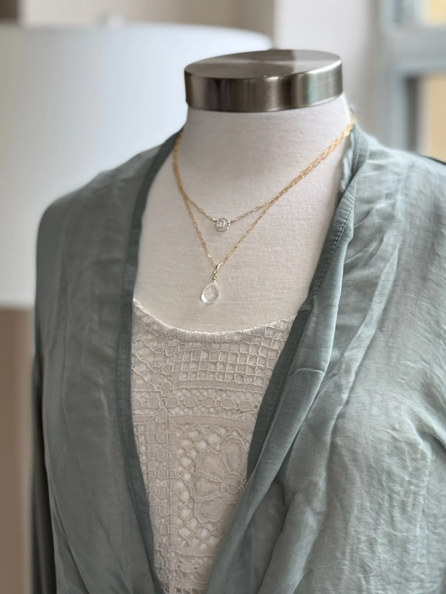Chloe Silk Cardigan in Olive