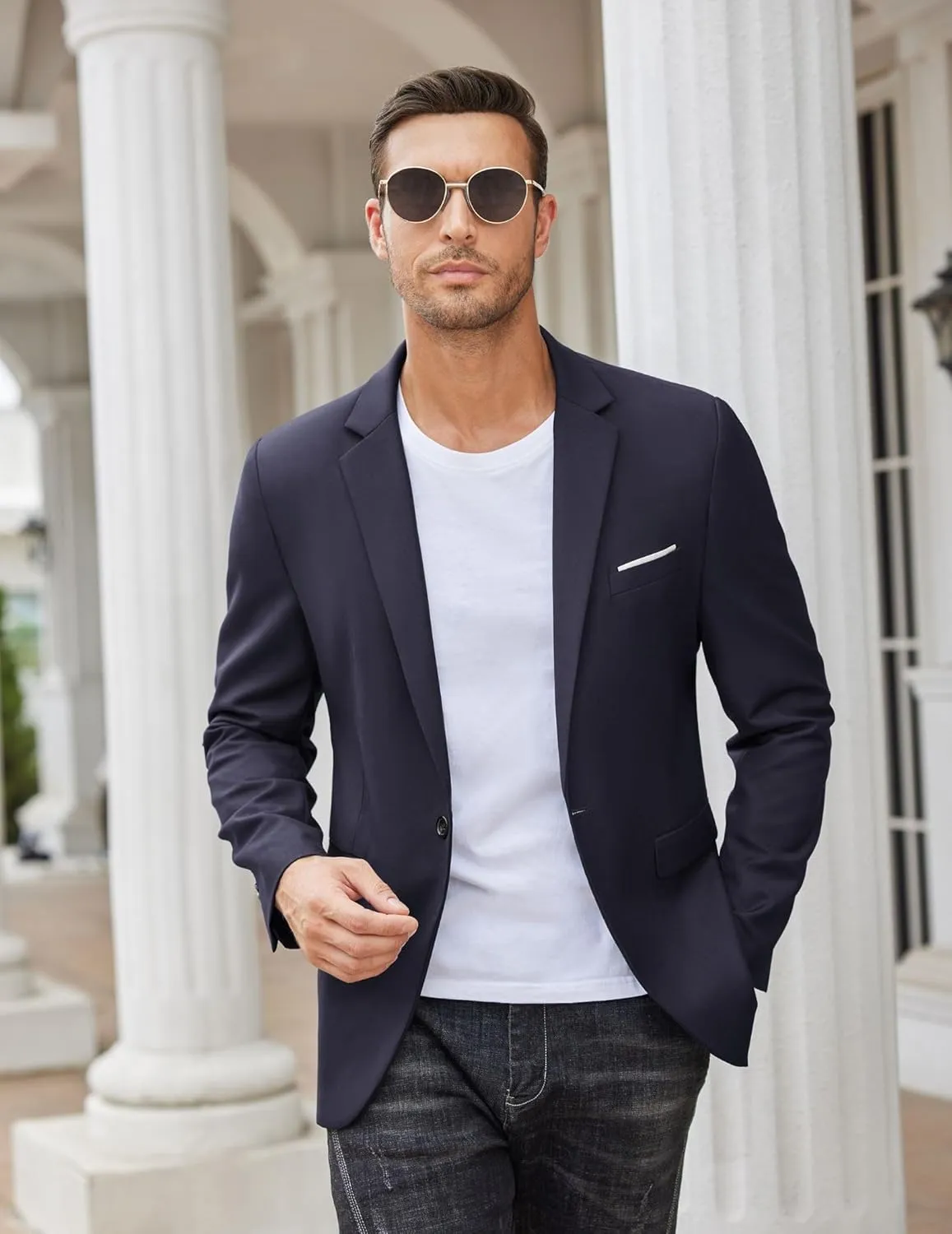 COOFANDY Mens Blazer Sport Coats Casual Slim Fit Suit Jacket Business One Button Blazers