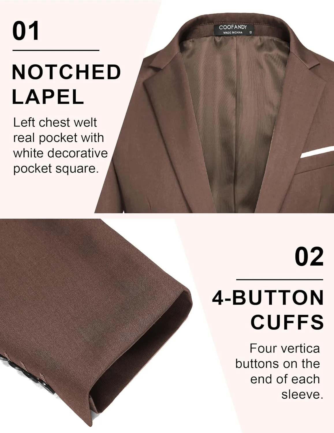 COOFANDY Mens Blazer Sport Coats Casual Slim Fit Suit Jacket Business One Button Blazers