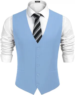 COOFANDY Men's Business Suit Vest Casual Dress Vest Slim Fit Formal Waistcoat