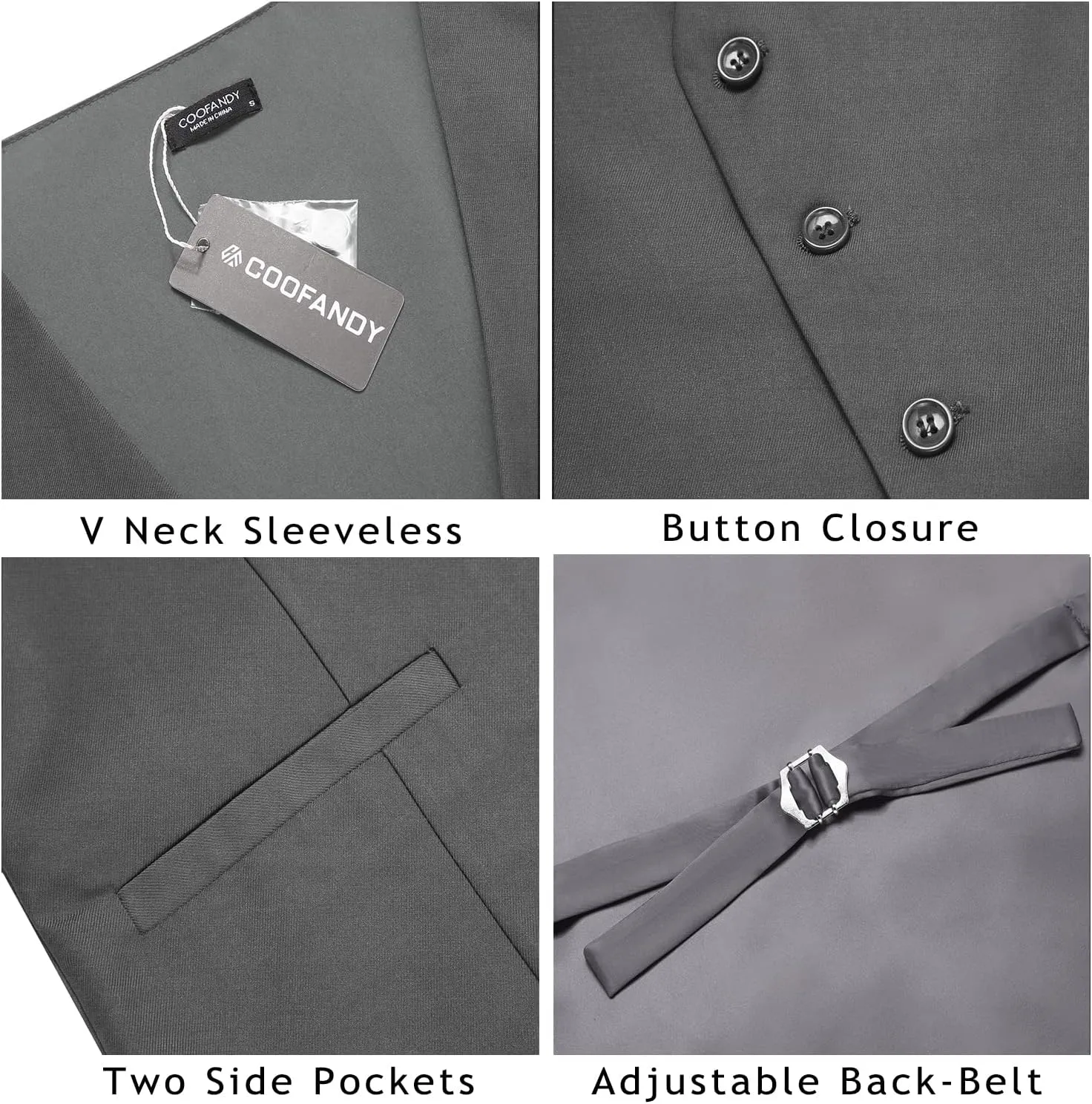 COOFANDY Men's Business Suit Vest Casual Dress Vest Slim Fit Formal Waistcoat