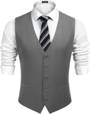 COOFANDY Men's Business Suit Vest Casual Dress Vest Slim Fit Formal Waistcoat