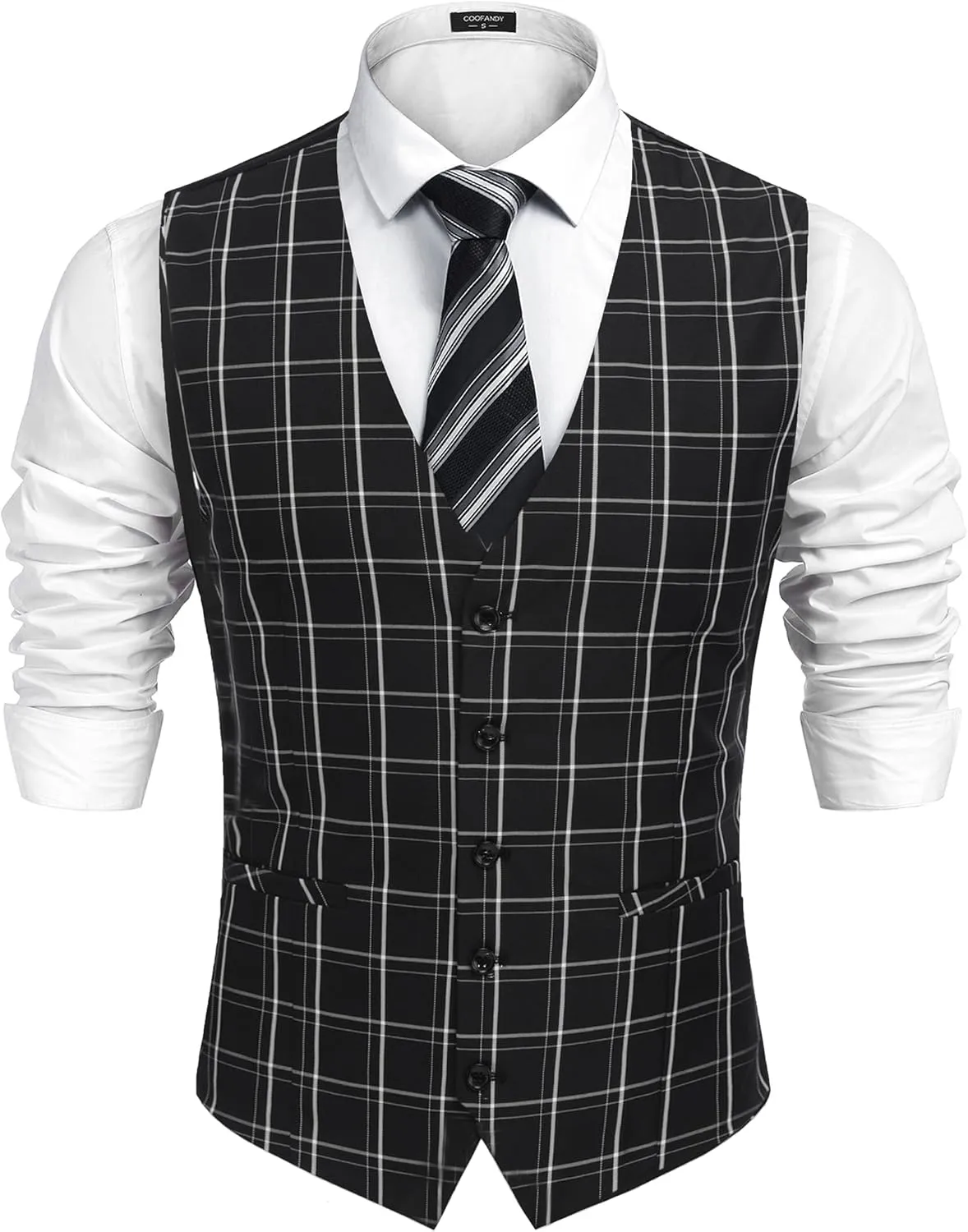 COOFANDY Men's Business Suit Vest Casual Dress Vest Slim Fit Formal Waistcoat