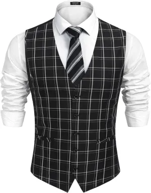 COOFANDY Men's Business Suit Vest Casual Dress Vest Slim Fit Formal Waistcoat