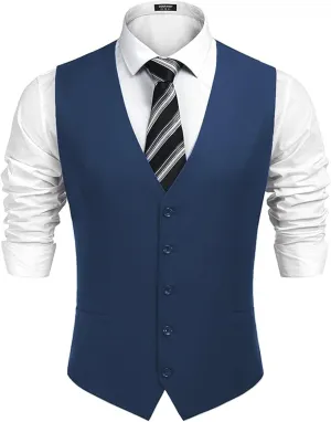 COOFANDY Men's Business Suit Vest Casual Dress Vest Slim Fit Formal Waistcoat