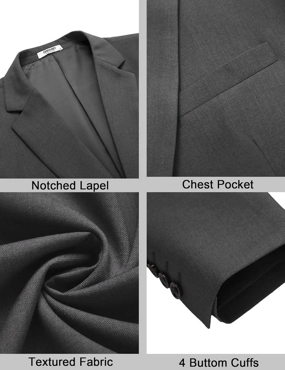 COOFANDY Mens Casual Sport Coat Slim Fit Lightweight Blazers Jacket Two Button Business Suit Jackets