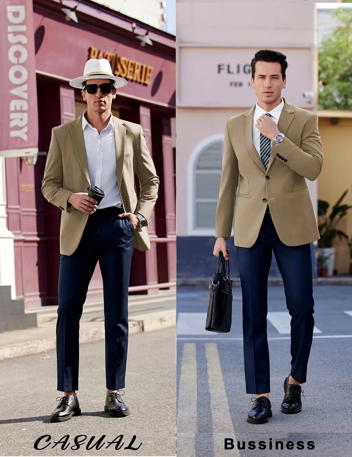 COOFANDY Mens Casual Sport Coat Slim Fit Lightweight Blazers Jacket Two Button Business Suit Jackets
