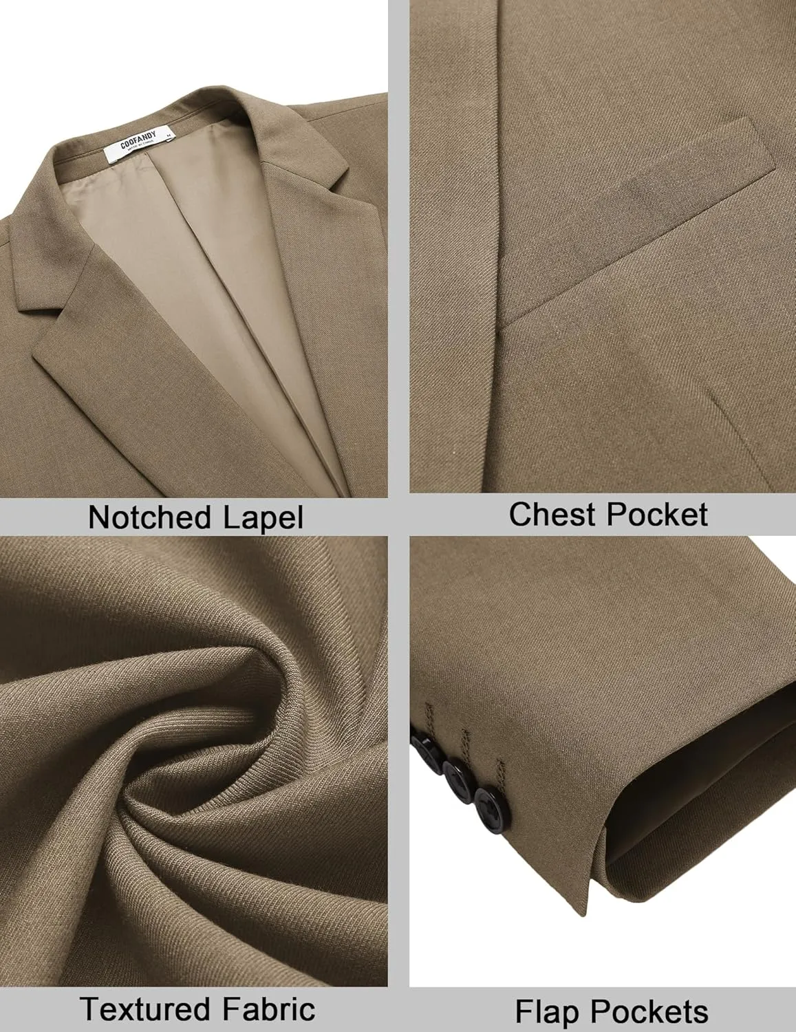 COOFANDY Mens Casual Sport Coat Slim Fit Lightweight Blazers Jacket Two Button Business Suit Jackets