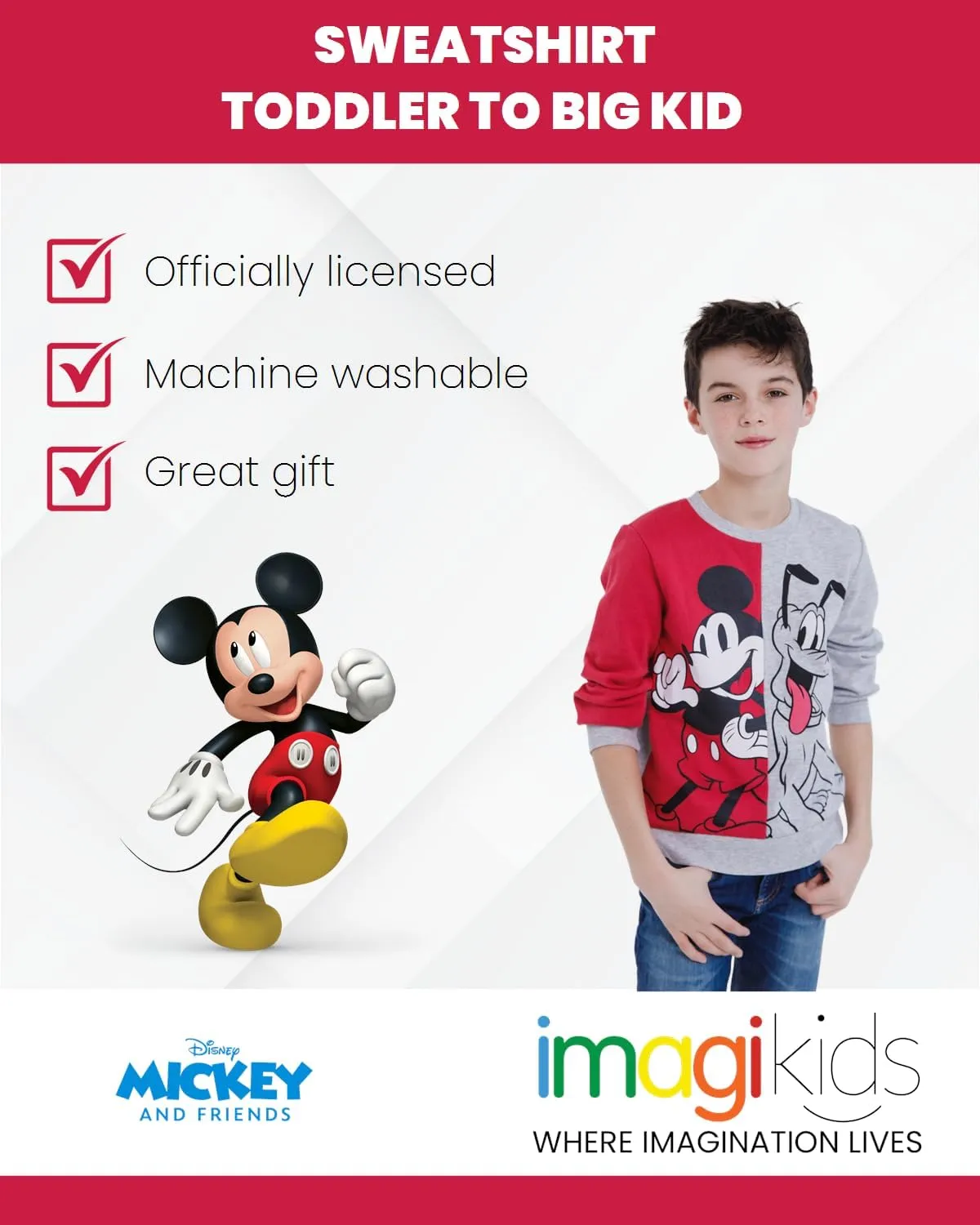 Disney Lion King Mickey Mouse Cars Toy Story Sweatshirt Toddler to Big Kid Sizes (2T - 18-20)