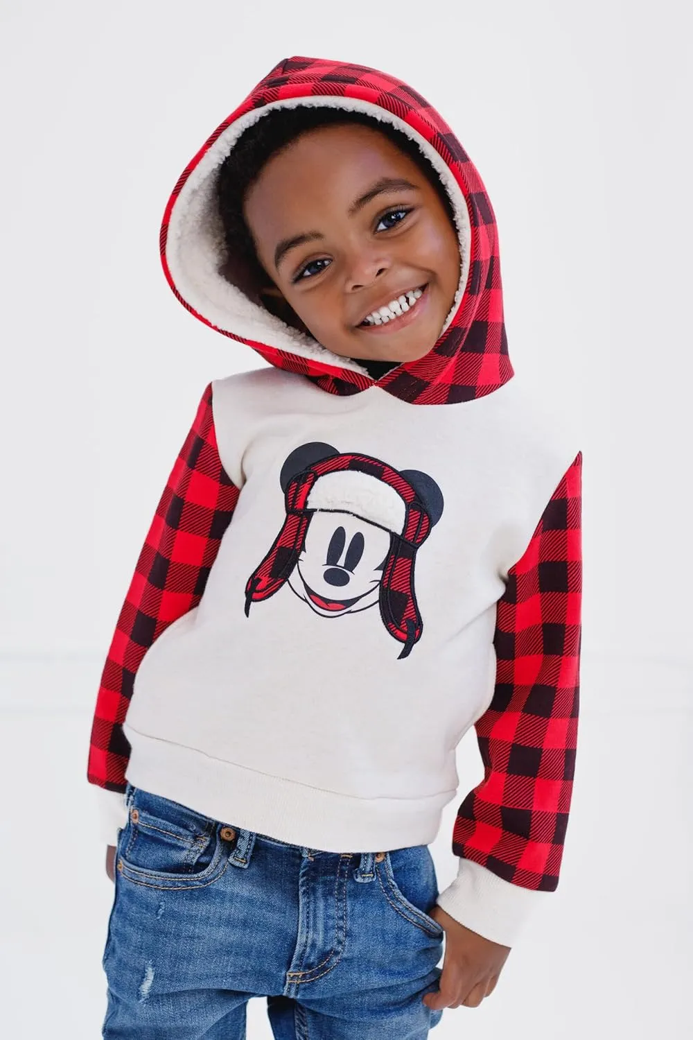 Disney Mickey Mouse Fleece Matching Family Pullover Hoodie & Bodysuit Newborn to Adult Sizes (0-3 Months - 2XL)