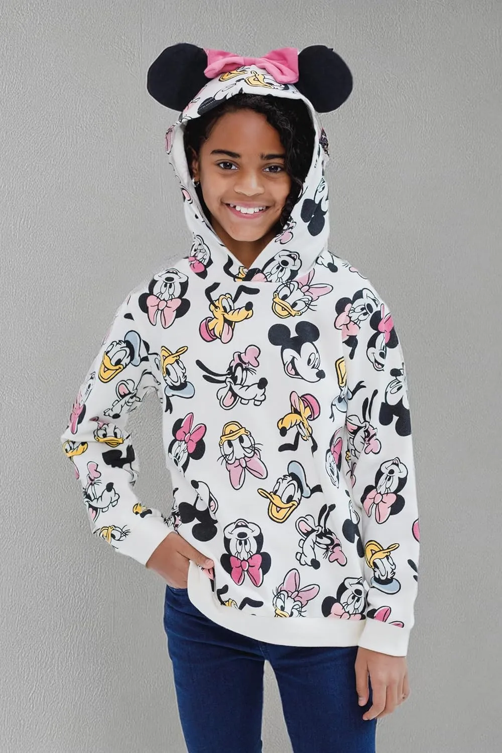 Disney Minnie Mouse Fleece Crossover Hoodie Infant to Big Kid Sizes (12 Months - 14-16)
