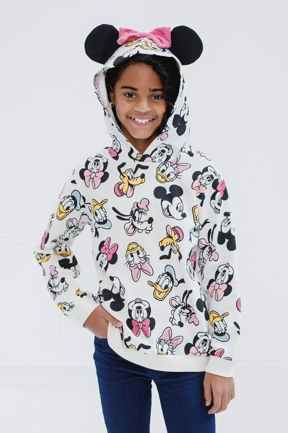 Disney Minnie Mouse Fleece Crossover Hoodie Infant to Big Kid Sizes (12 Months - 14-16)