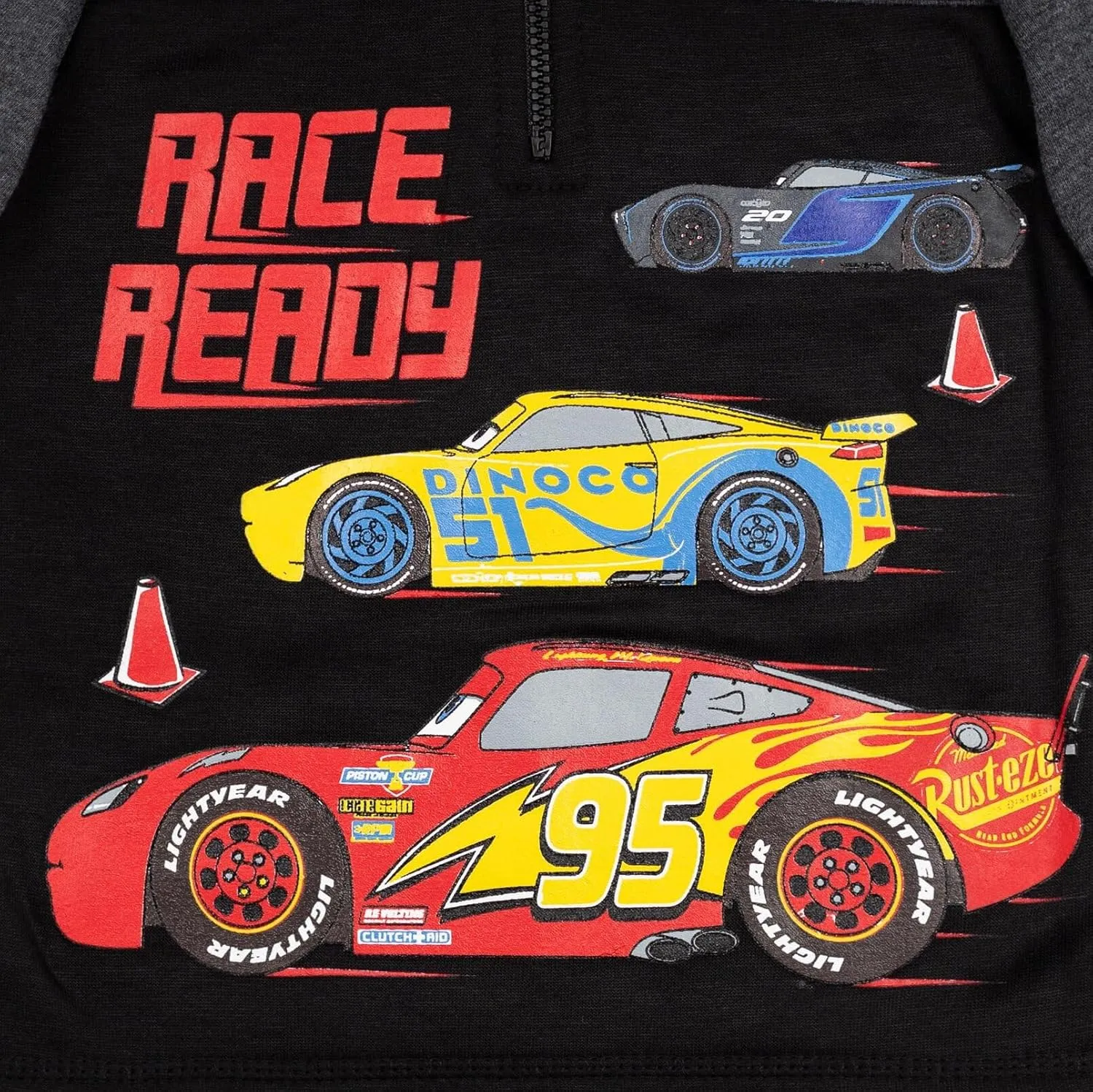 Disney Pixar Cars Lightning McQueen Fleece Half Zip Pullover Hoodie Toddler to Big Kid