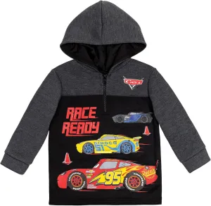 Disney Pixar Cars Lightning McQueen Fleece Half Zip Pullover Hoodie Toddler to Big Kid