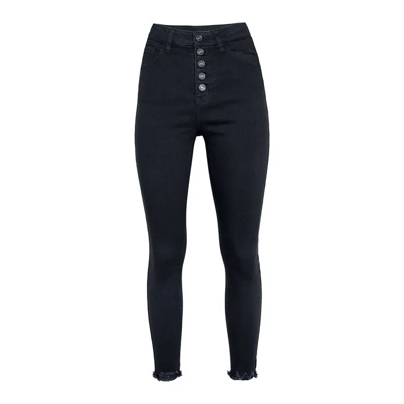 Fashion Solid Color Stretch Jeans