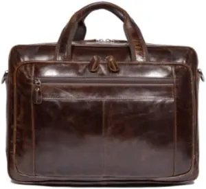 French Genuine Leather Men's Business Large Capacity Handbag Cowhide Briefcase ffor Commuting Travel Business