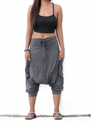 Harem Pants Short Men & Women Grey