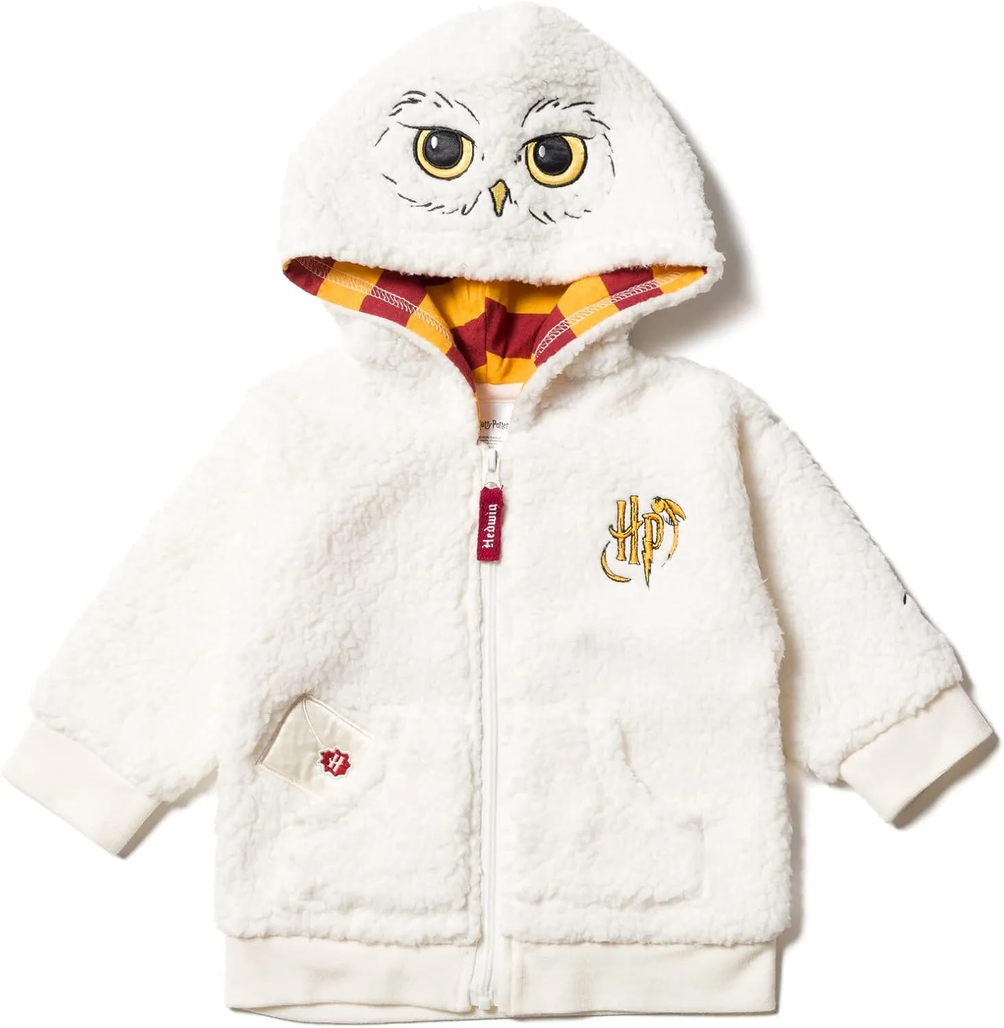 Harry Potter Hedwig Owl Fleece Zip Up Costume Hoodie Newborn to Toddler