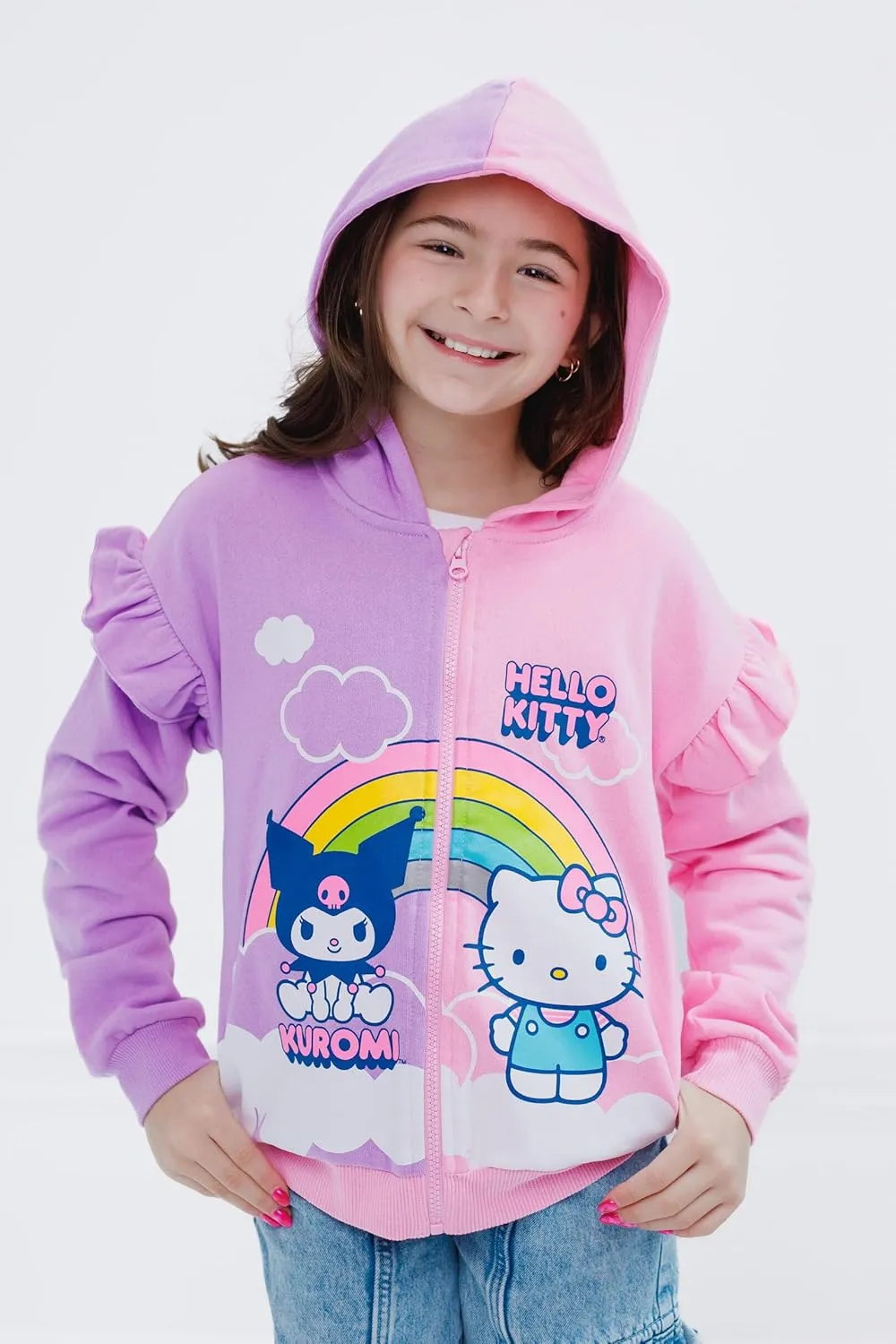 Hello Kitty and Friends Girls Fleece Hoodie Toddler to Big Kid Sizes (2T - 14-16)