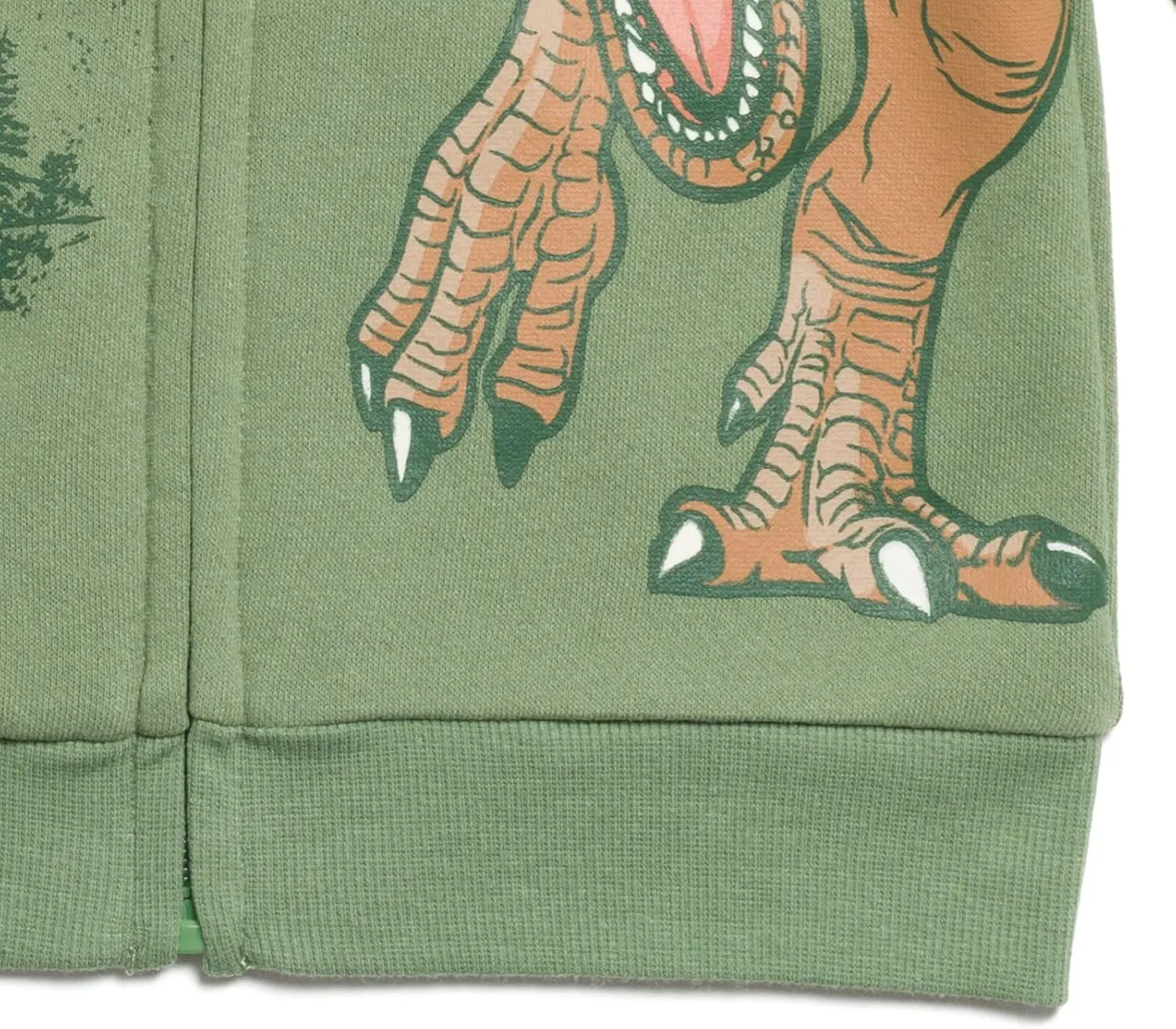 Jurassic World Dinosaur T-Rex Fleece Zip Up Hoodie Toddler to Big Kid