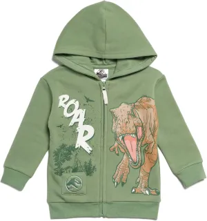 Jurassic World Dinosaur T-Rex Fleece Zip Up Hoodie Toddler to Big Kid