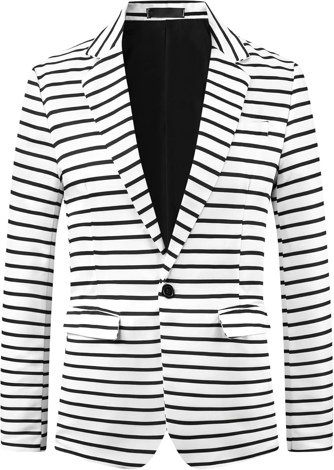 Lars Amadeus Striped Sport Coats for Men's Formal Notch Lapel Stripes Suit Jacket Single Breasted Prom Blazers