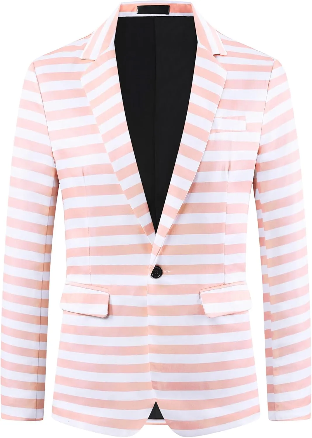 Lars Amadeus Striped Sport Coats for Men's Formal Notch Lapel Stripes Suit Jacket Single Breasted Prom Blazers