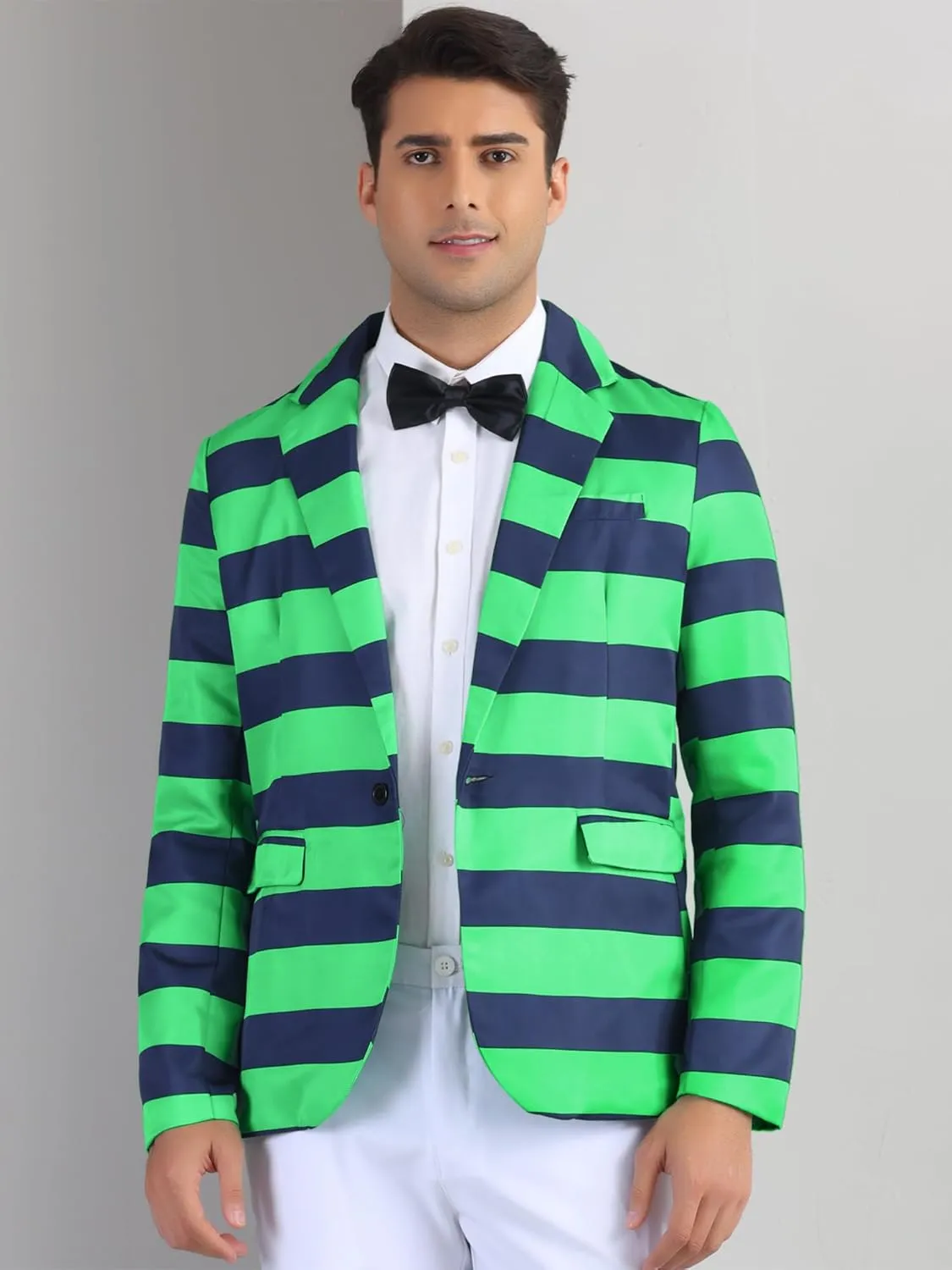 Lars Amadeus Striped Sport Coats for Men's Formal Notch Lapel Stripes Suit Jacket Single Breasted Prom Blazers