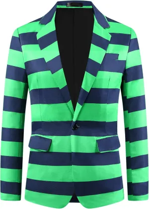 Lars Amadeus Striped Sport Coats for Men's Formal Notch Lapel Stripes Suit Jacket Single Breasted Prom Blazers