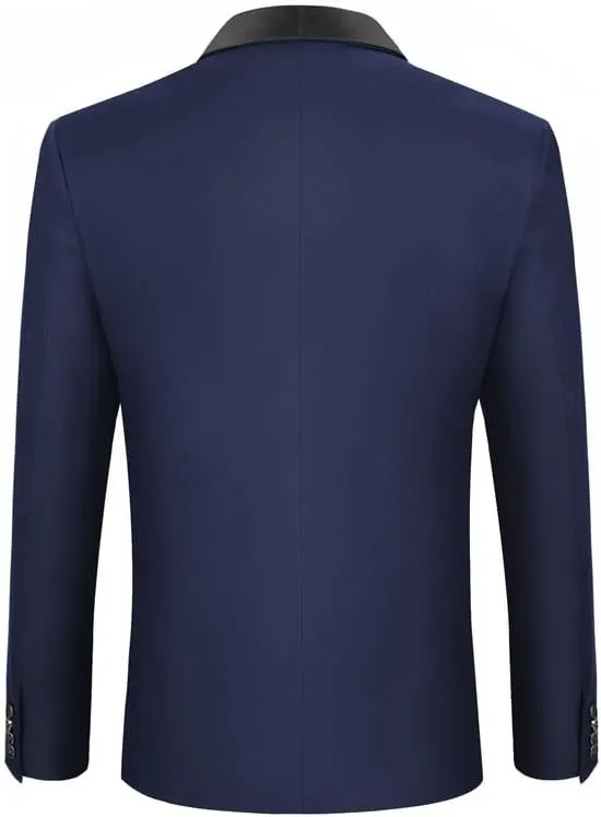 MAGE MALE Men's Tuxedo Jacket Slim Fit One Button Solid Blazer Jacket for Dinner,Prom,Party