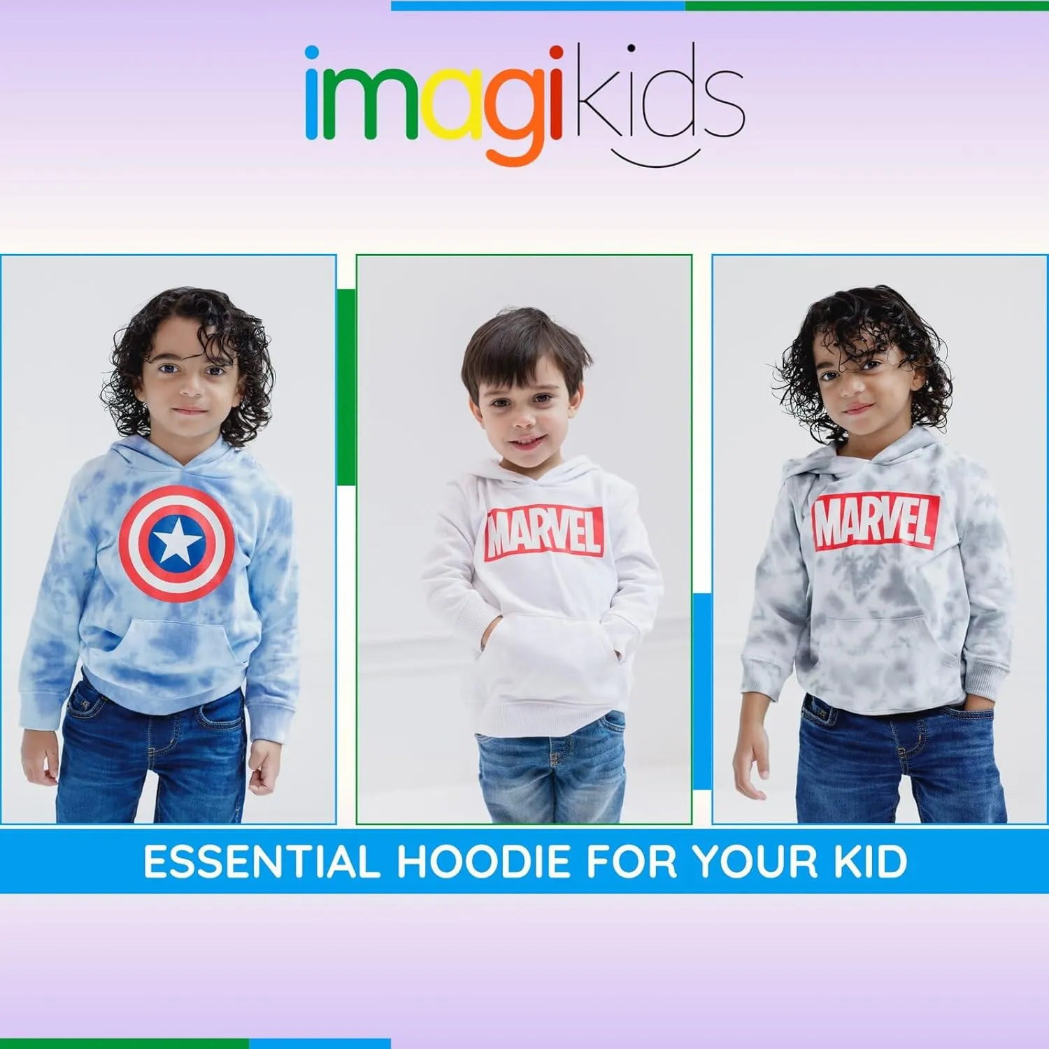 Marvel Avengers Spider-Man Hulk Fleece Pullover Hoodie Toddler to Big Kid