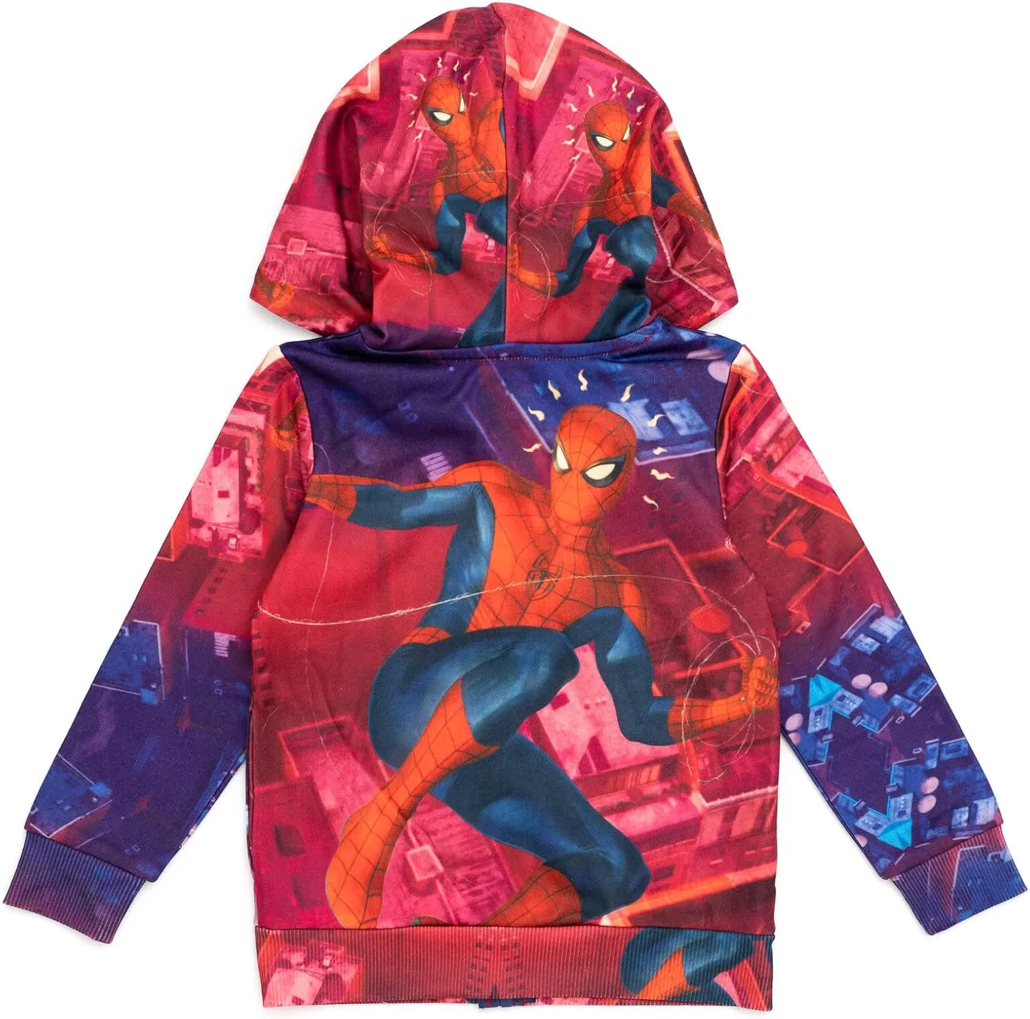 Marvel Spider-Man Fleece Zip Up Cosplay Hoodie Toddler to Big Kid