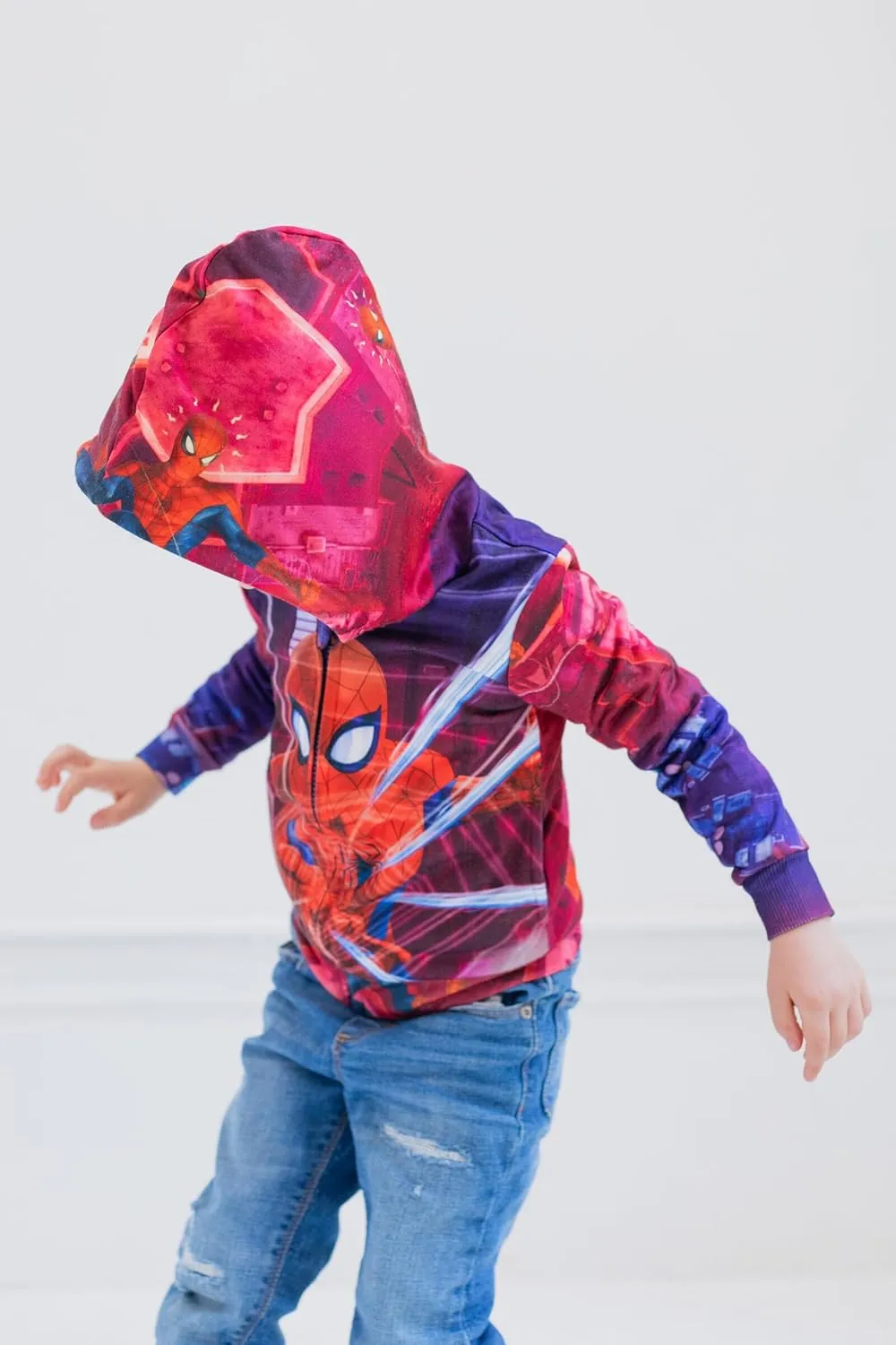 Marvel Spider-Man Fleece Zip Up Cosplay Hoodie Toddler to Big Kid