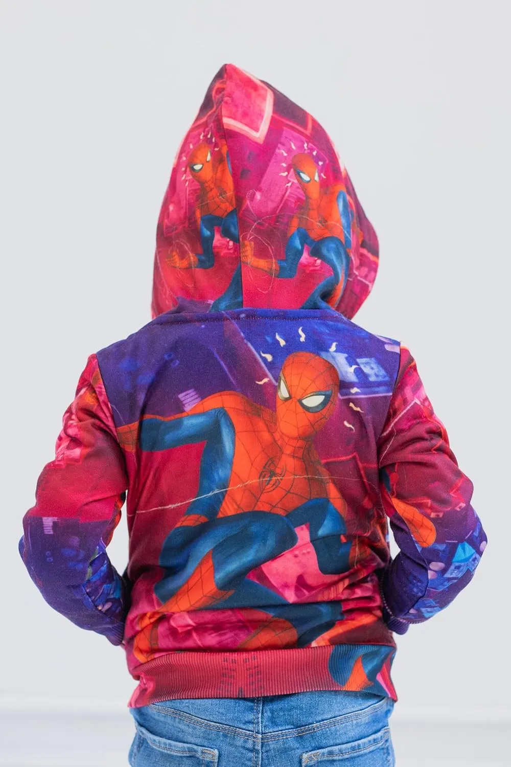 Marvel Spider-Man Fleece Zip Up Cosplay Hoodie Toddler to Big Kid