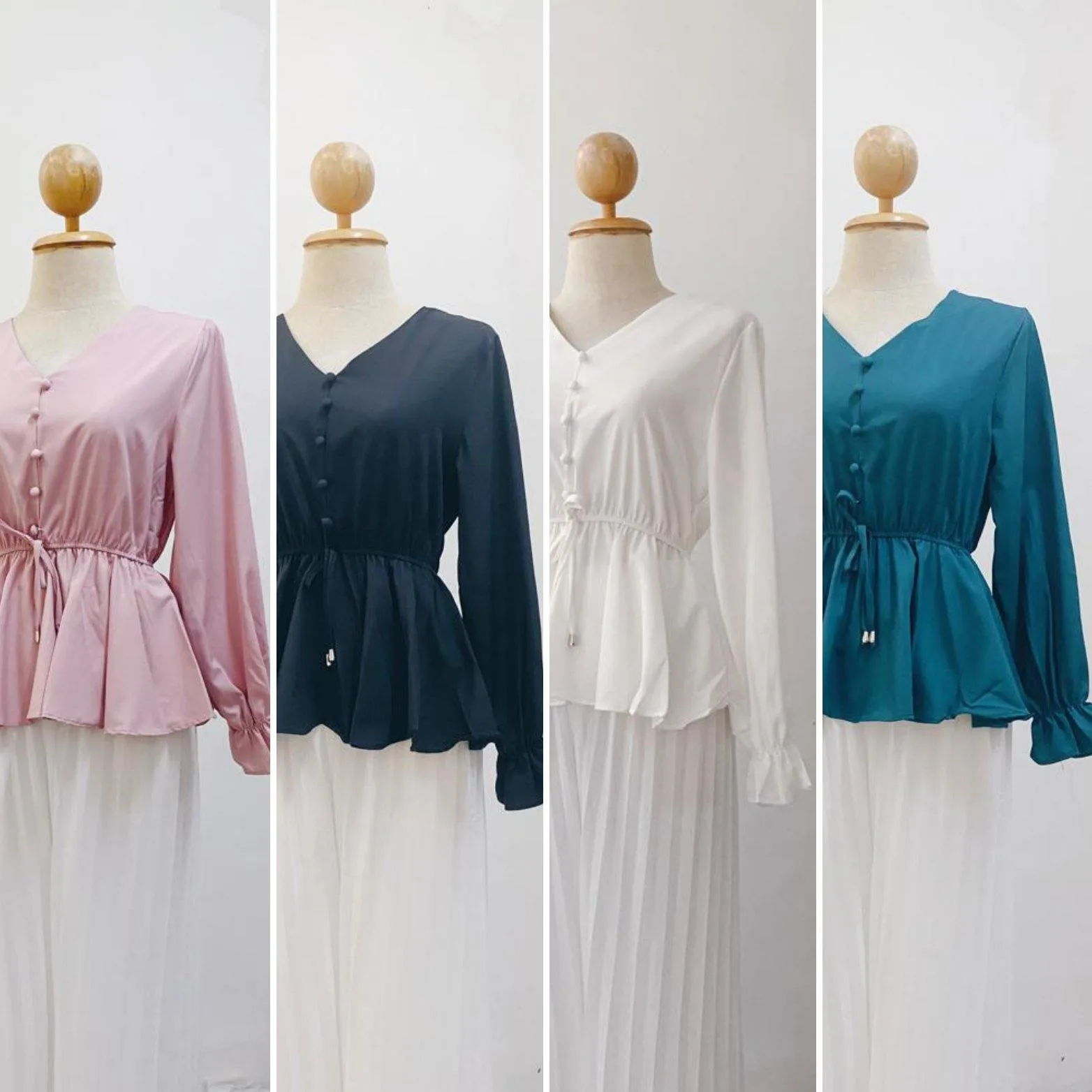 Peplum Top - Cherry