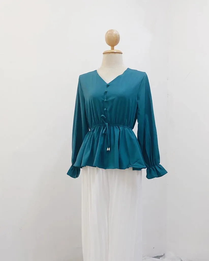 Peplum Top - Cherry