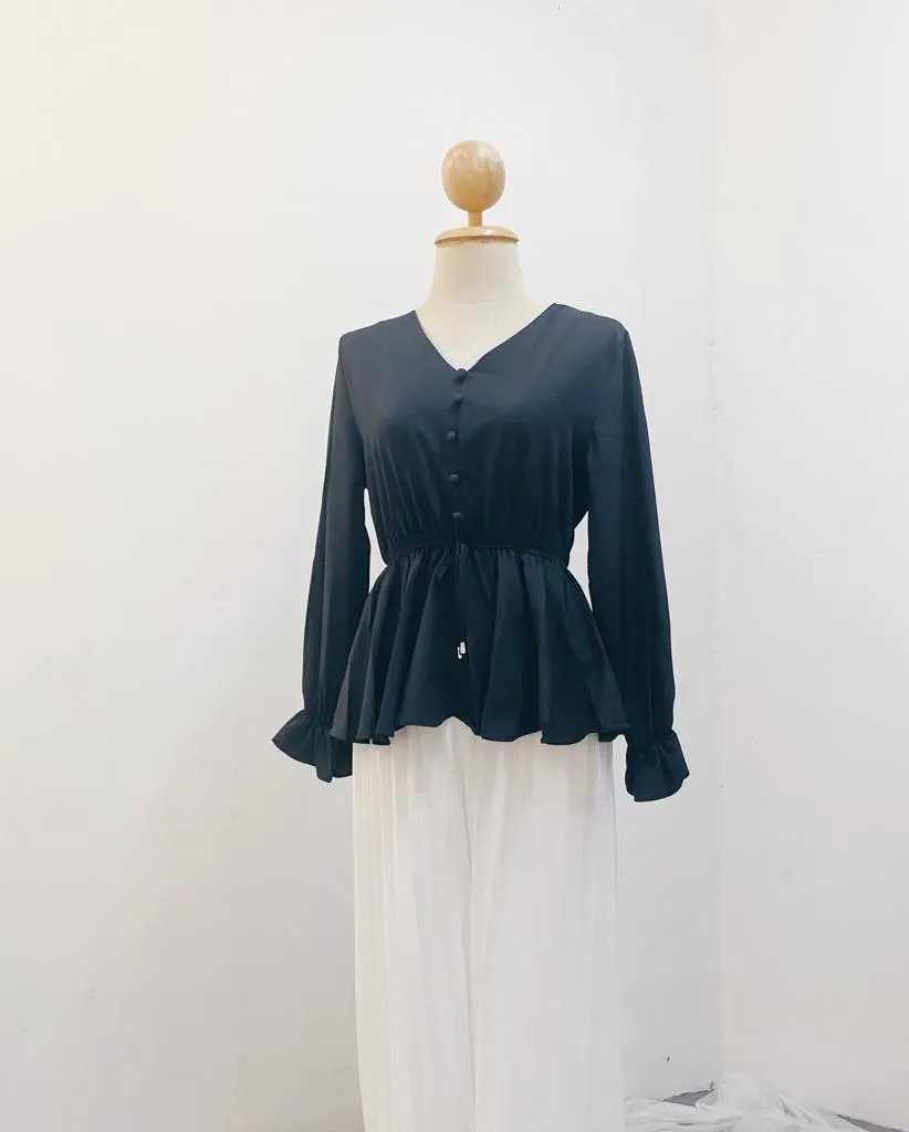 Peplum Top - Cherry