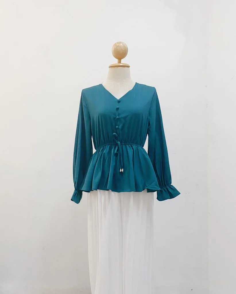 Peplum Top - Cherry