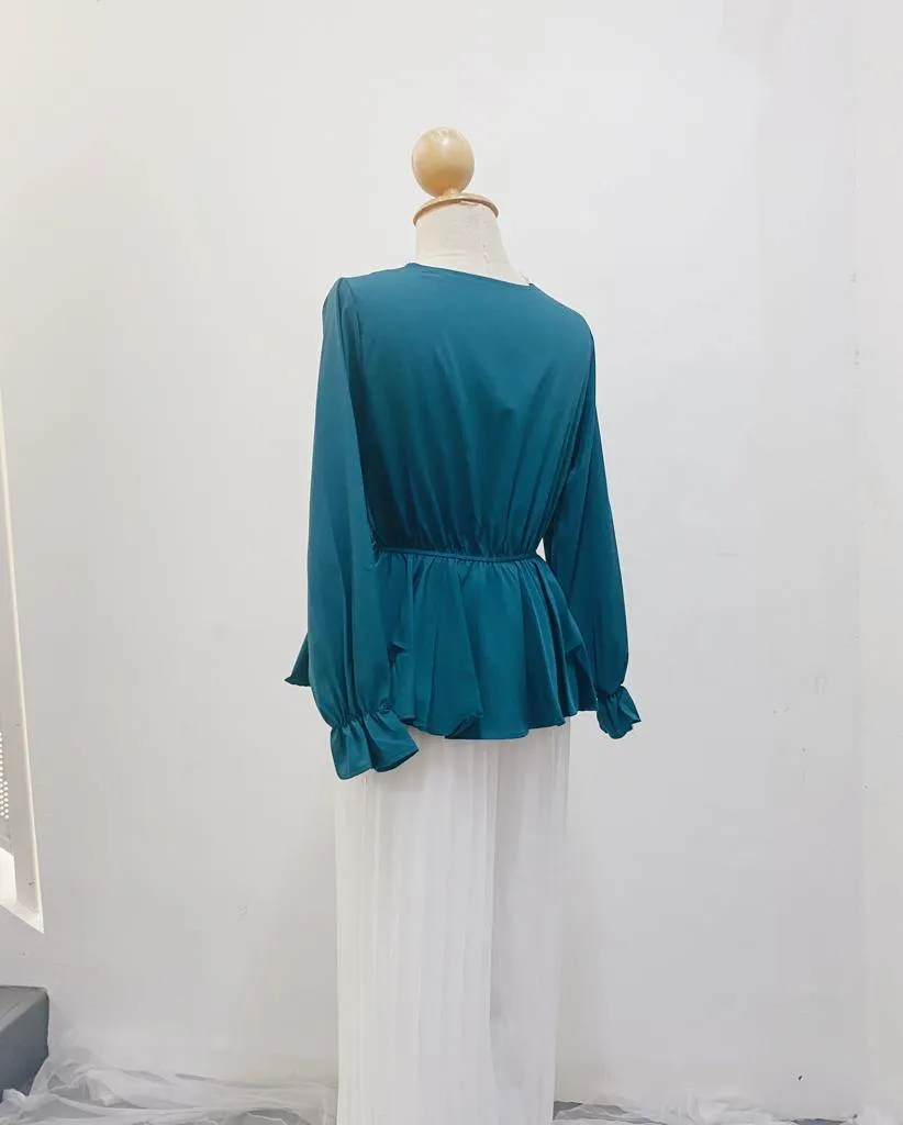 Peplum Top - Cherry