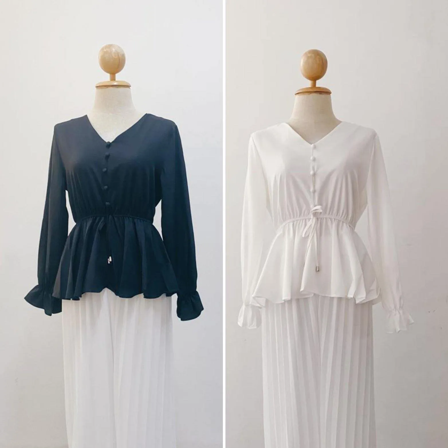 Peplum Top - Cherry