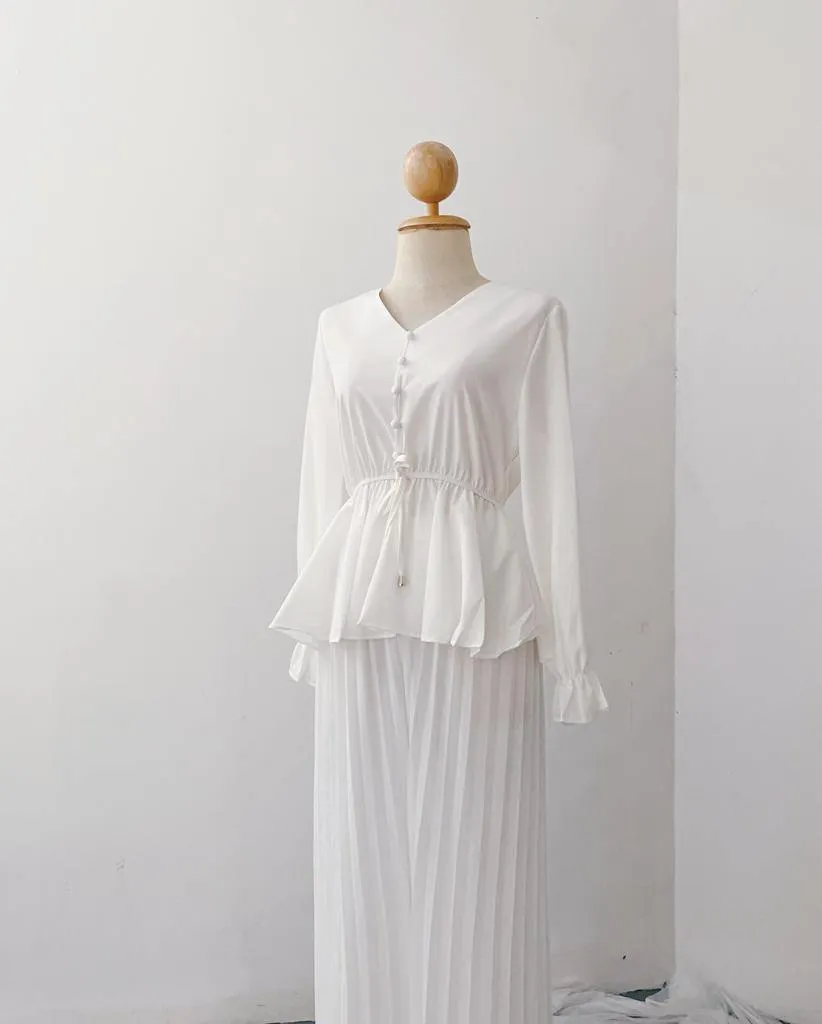 Peplum Top - Cherry
